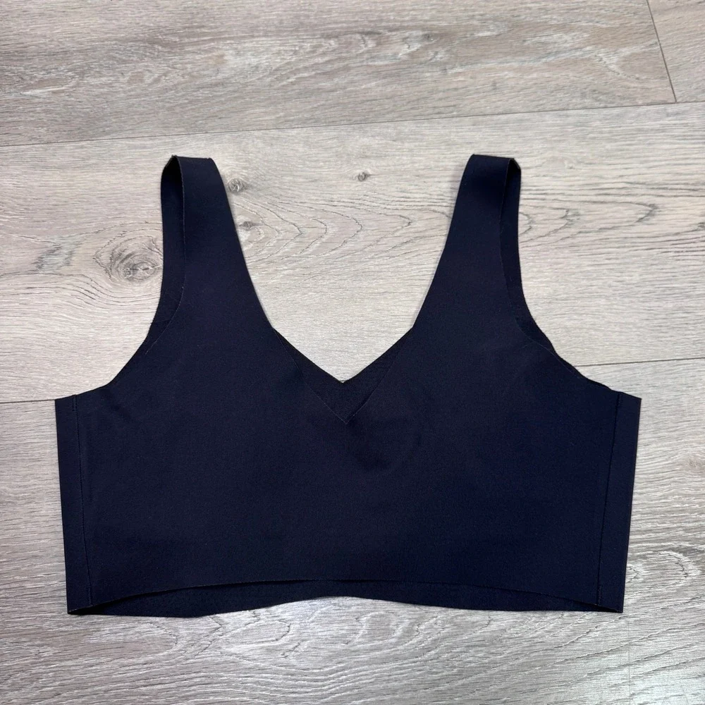 Honeylove Silhouette Bra Black Seamless Wire-Free V-Neck Bralette Medium M